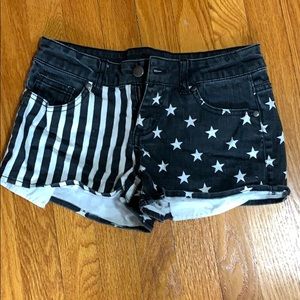 American Flag Denim Shorts